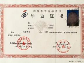 南充自考大专毕业证样本、毕业条件及遗失补办